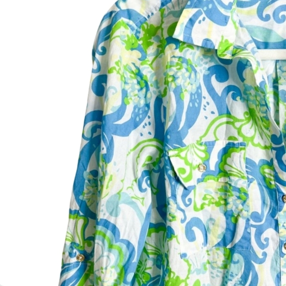 Lilly Pulitzer Crystal Coast Captiva Tunic Mini Dress Small Blue - Picture 8 of 11
